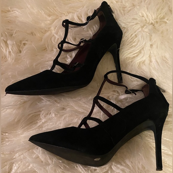 BCBGeneration Black suede caged pumps in a size 12 - Picture 4 of 6